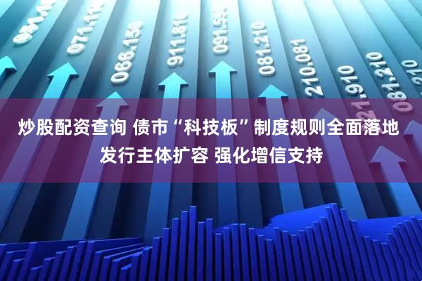 炒股配资查询 债市“科技板”制度规则全面落地 发行主体扩容 强化增信支持