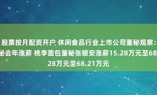 股票按月配资开户 休闲食品行业上市公司董秘观察：10位董秘去年涨薪 桃李面包董秘张银安涨薪15.28万元至68.21万元